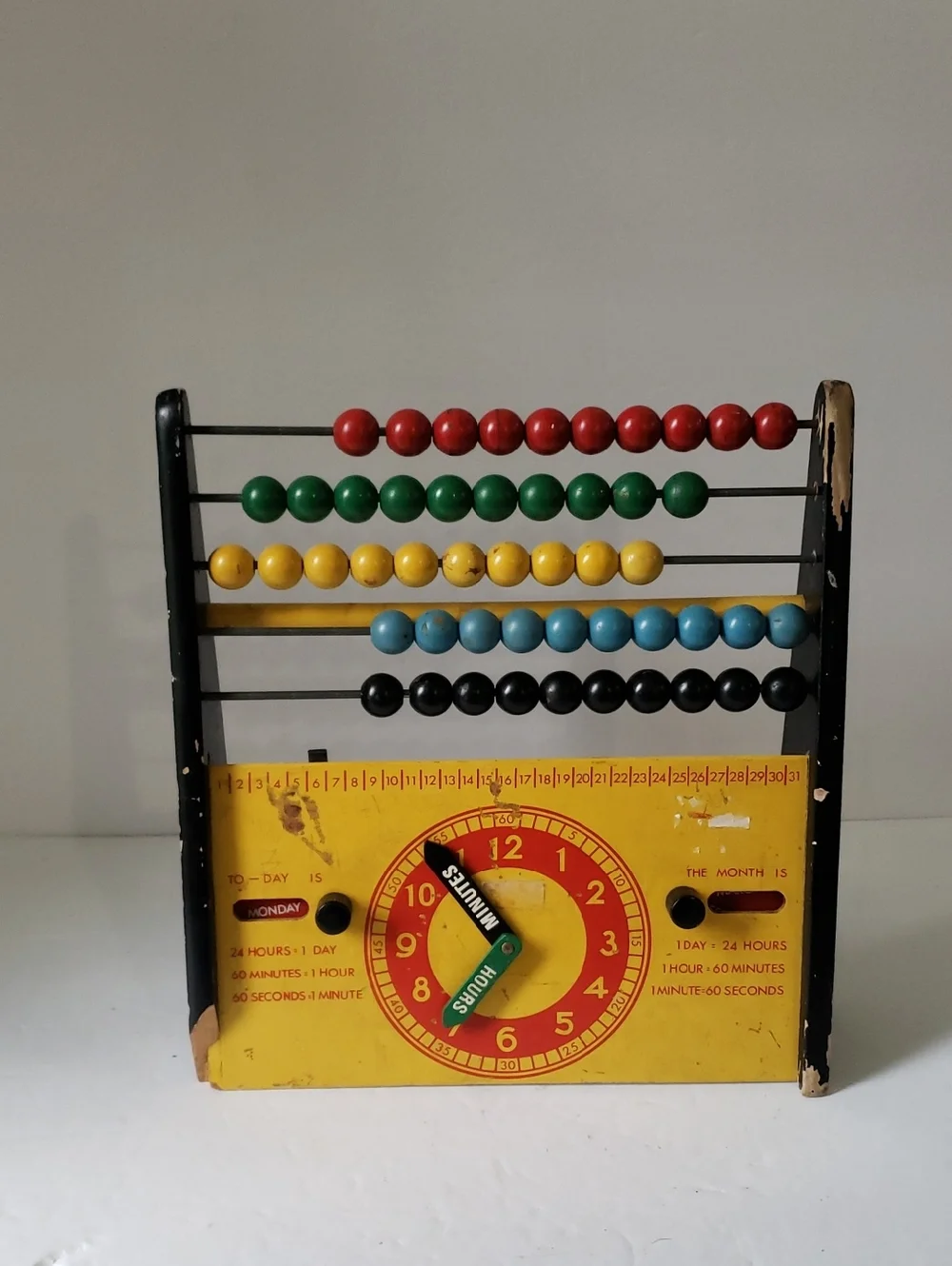 Brio Abacus Clock & Calendar Vintage 1960s Wooden